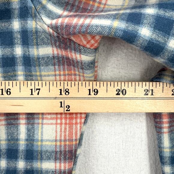 PENDLETON Boyfriend Wool Zip Hoodie Womens Small Cream Blue Pink Plaid Hooded - Picture 14 of 15